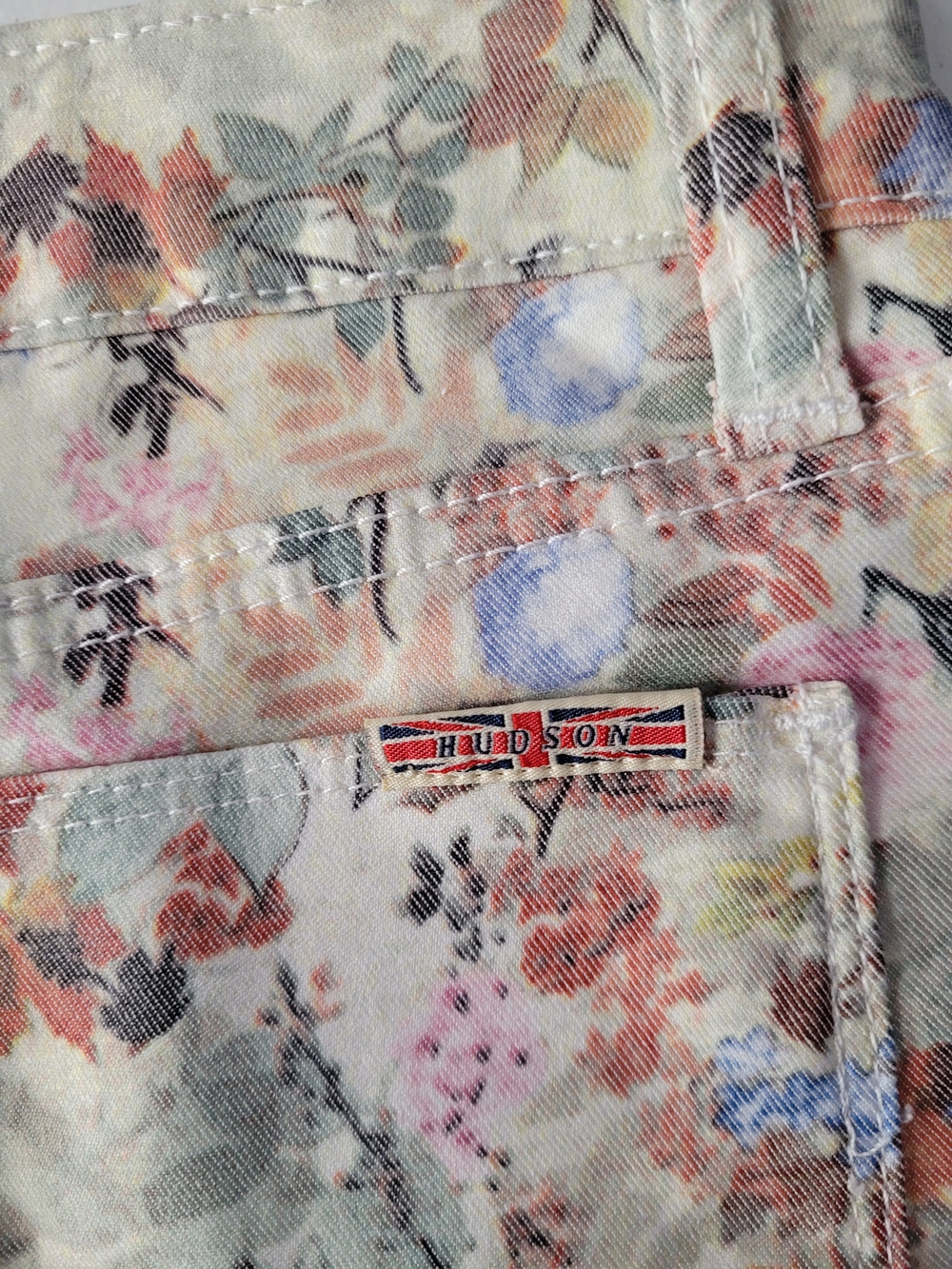 Hudson Jeans Kids Floral Print Cream Jeans - Picture 6 of 6